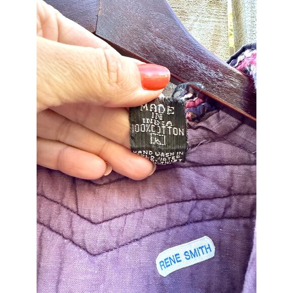 True 1970s Blockprint Made In India Cotton Dress — Authentic Vintage - Picture 14 of 15